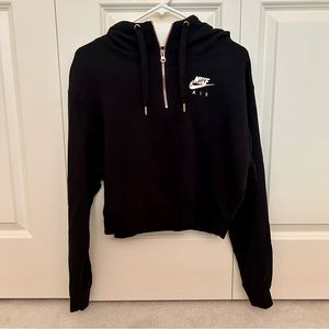 Nike Black & Rose Gold Cropped Hoodie